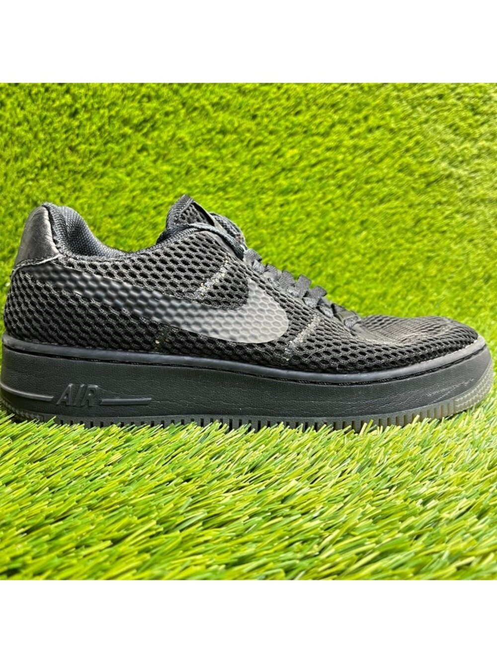 Nike Air Force 1 Low Upstep BR Womens Size 9.5 Black‎ Athletic Shoes Sneakers